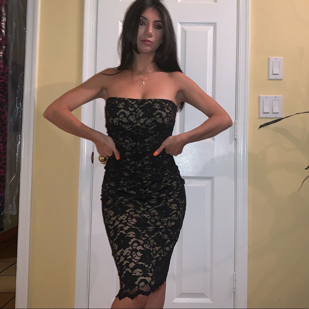 Black lace bcbg dress